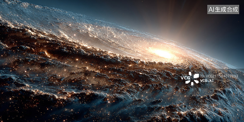 【AI数字艺术】宇宙深处的恒星爆发景象图片素材