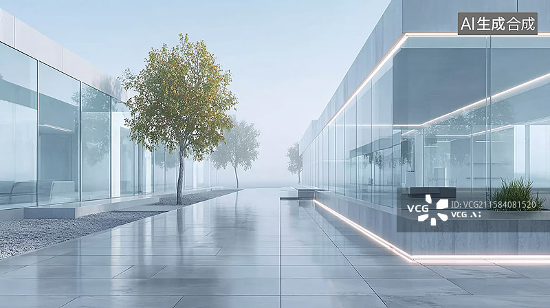 【AI数字艺术】城市广场现代建筑，城市CBD，汽车广告背景图图片素材