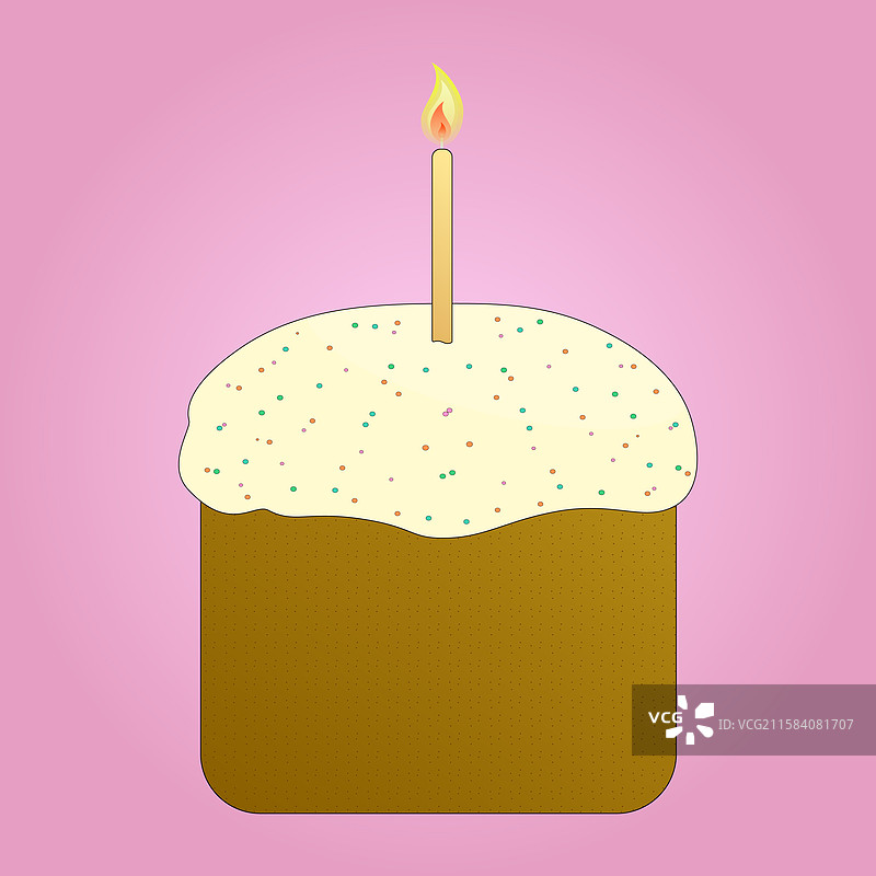 复活节蛋糕与蜡烛图片素材