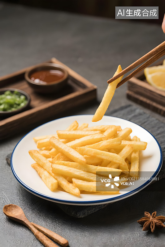 【AI数字艺术】金黄薯条的味蕾诱惑图片素材
