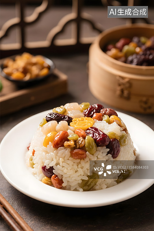 【AI数字艺术】八宝饭的甜蜜滋味图片素材