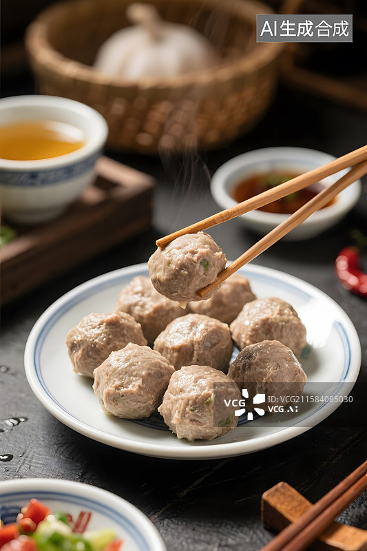 【AI数字艺术】潮汕牛肉丸图片素材