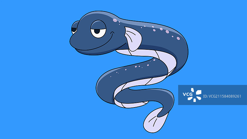 插画二次元原画风海洋鳗鱼海鱼动物游动图片素材