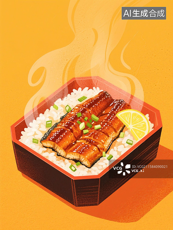 【AI数字艺术】鳗鱼饭图片素材