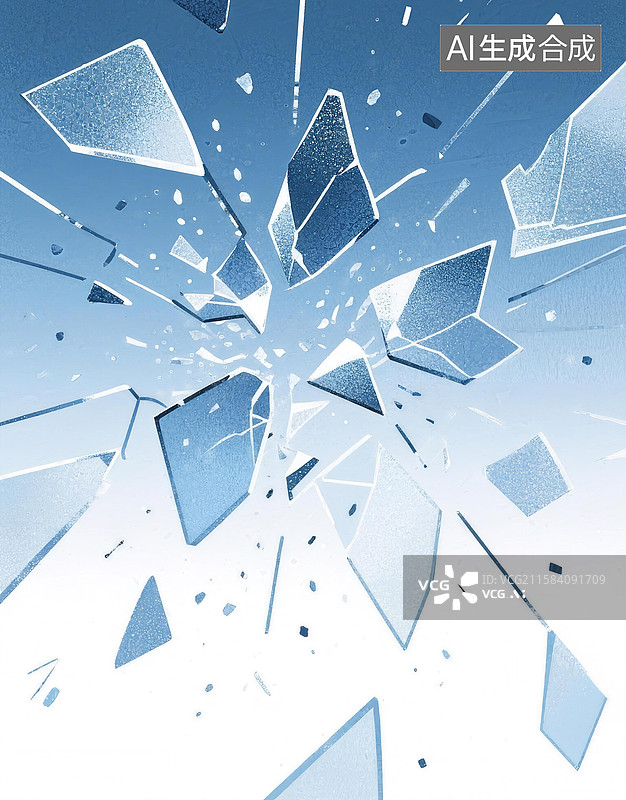 【AI数字艺术】破碎的玻璃图片素材
