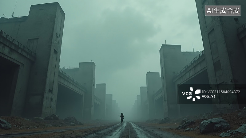 【AI数字艺术】压抑之城：巨构阴影图片素材