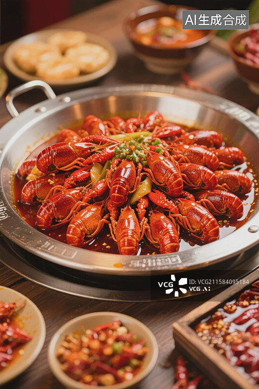 【AI数字艺术】麻辣小龙虾盛宴图片素材