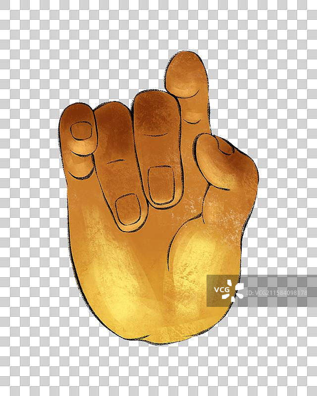 如来神掌、佛手、敦煌手姿轮指，国风元素。图片素材