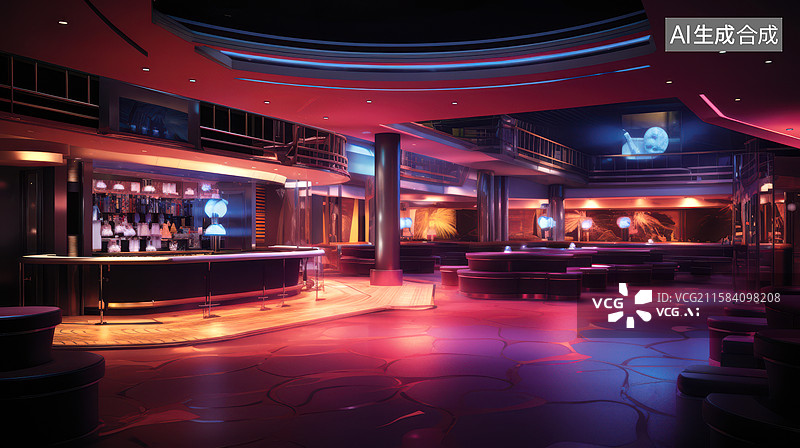 【AI数字艺术】未来霓虹科技夜店赛博朋克图片素材