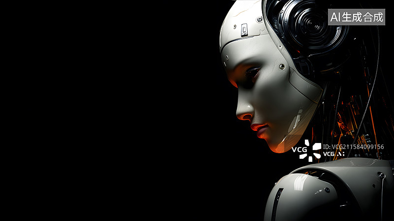 【AI数字艺术】机械与人类特征结合的机器人图片素材