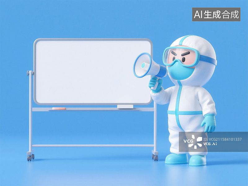 【AI数字艺术】3D医护人员宣传板科普知识插画图片素材