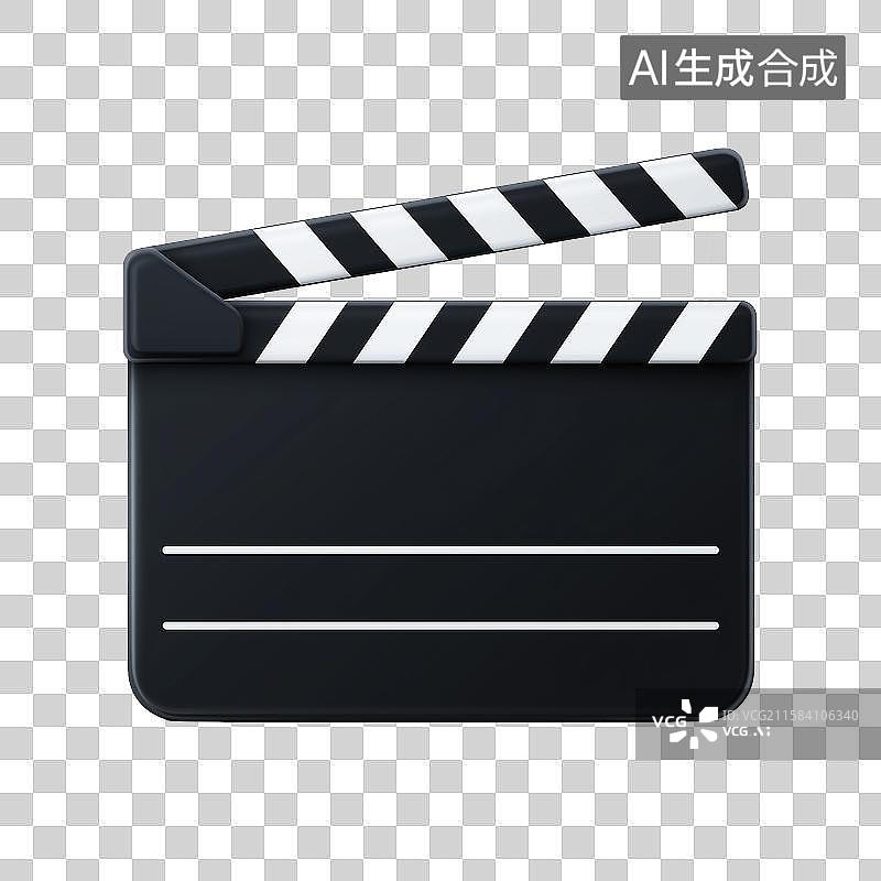 【AI数字艺术】电影拍摄场记板：黑白条纹专业工具图片素材