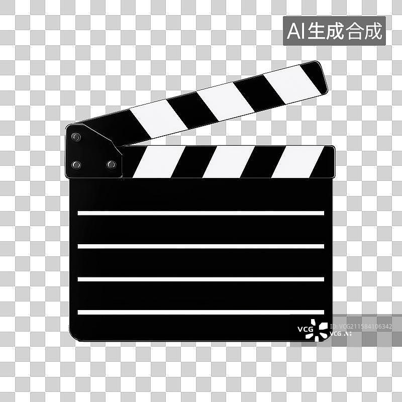 【AI数字艺术】电影拍摄场记板：黑白条纹专业工具图片素材