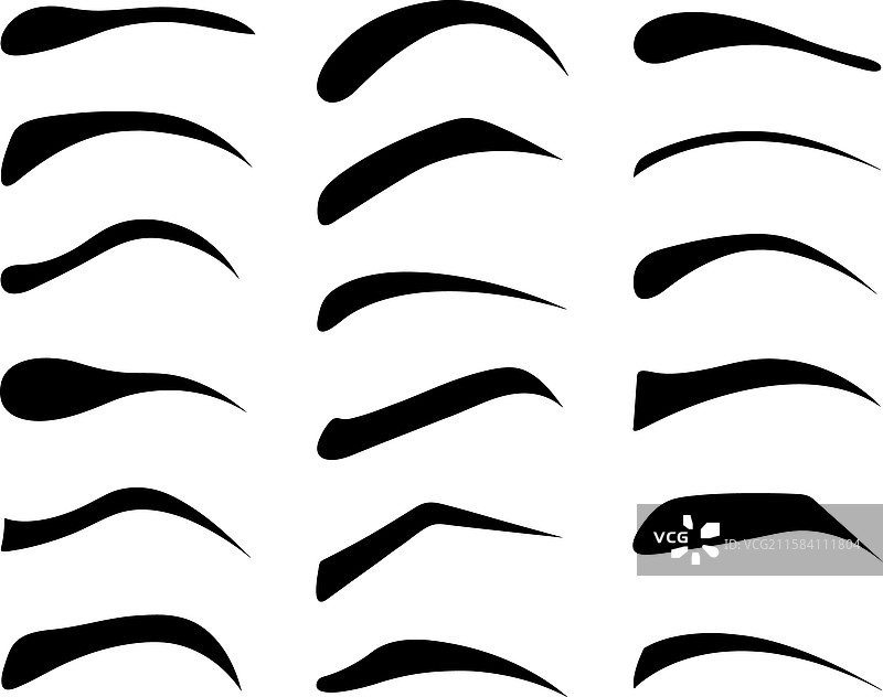 各种不同的眉毛集合图片素材