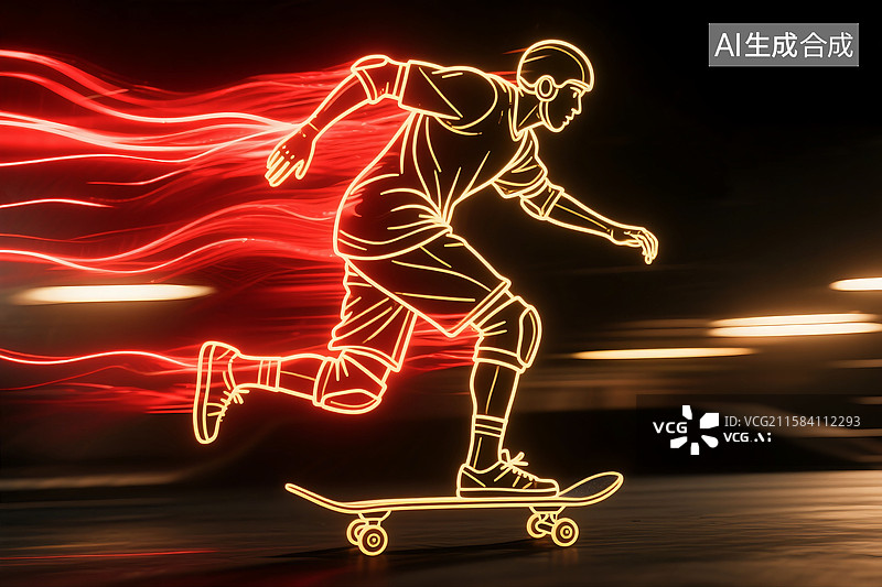 【AI数字艺术】年轻人街头文化滑板运动图片素材
