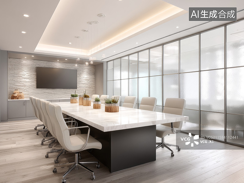 【AI数字艺术】现代简约会议室图片素材