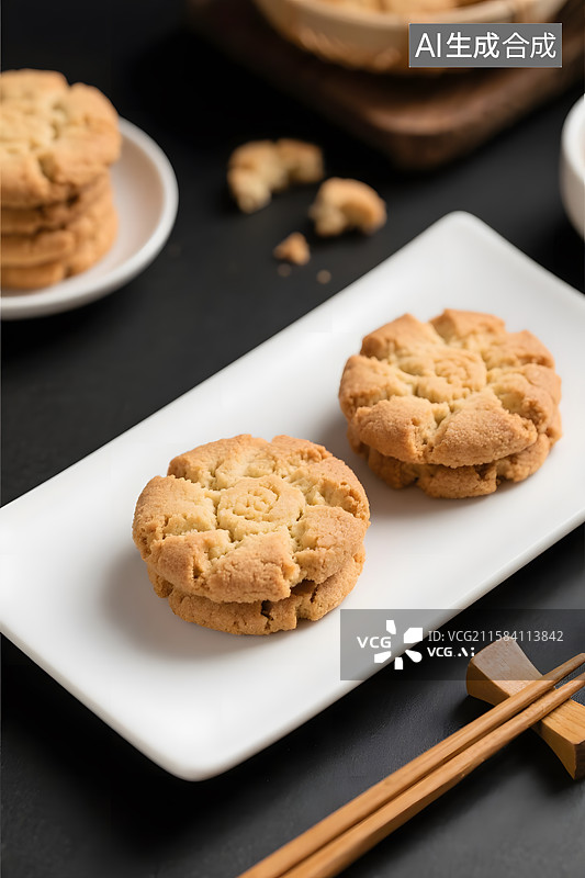 【AI数字艺术】传统小吃桃酥图片素材