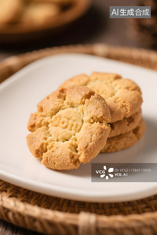 【AI数字艺术】传统小吃桃酥图片素材