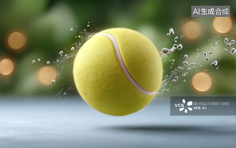 【AI数字艺术】一颗飞在空中的网球图片素材