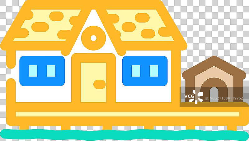 狗屋 移动房屋 彩色图标图片素材