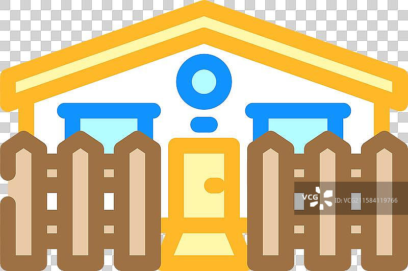 小围栏 移动房屋 彩色图标图片素材