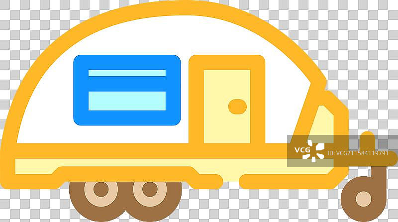 房车拖车移动家居彩色图标图片素材