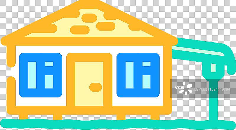 移动房屋的遮阳篷彩色图标图片素材