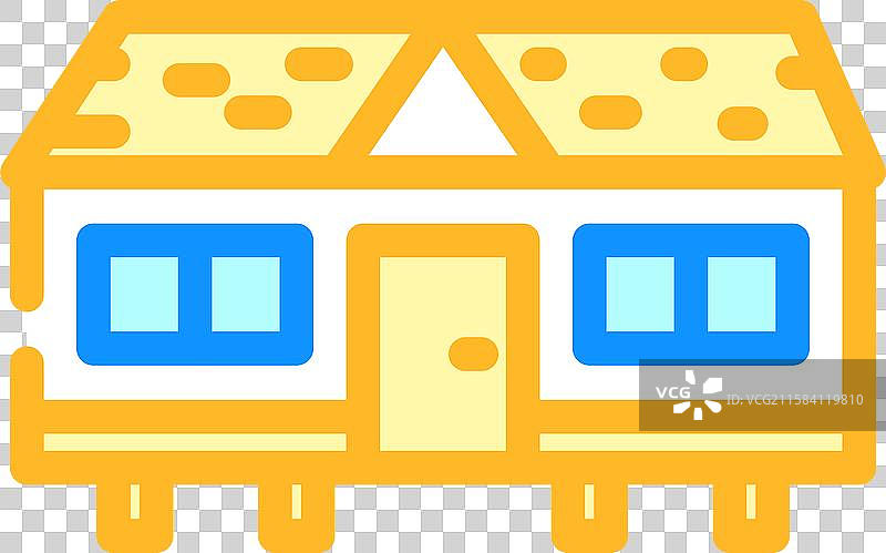 经典移动房屋彩色图标图片素材