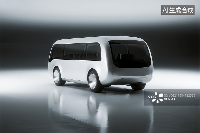 【AI数字艺术】未来科技无人新能源大巴车展示图片素材