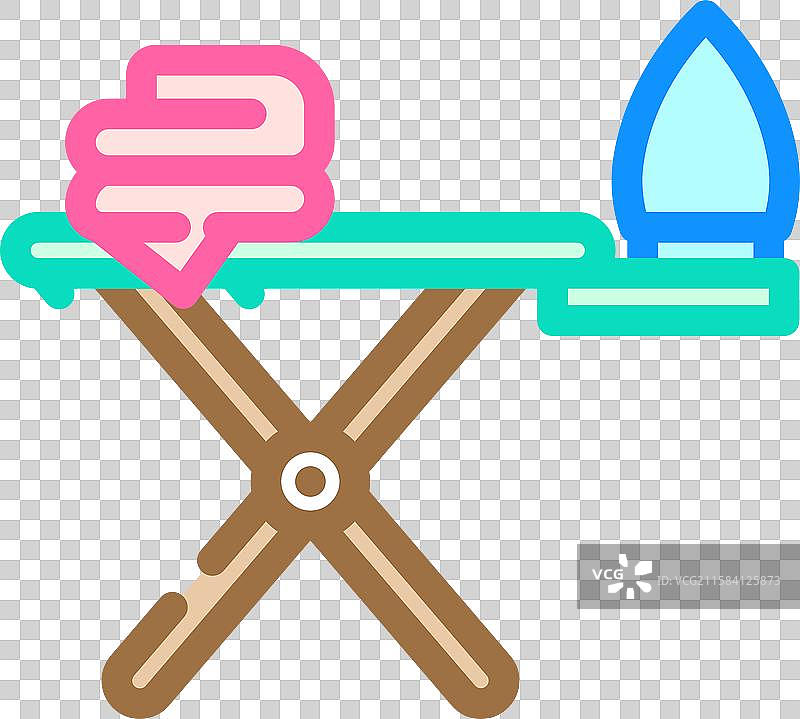 熨斗板衣物护理彩色图标图片素材