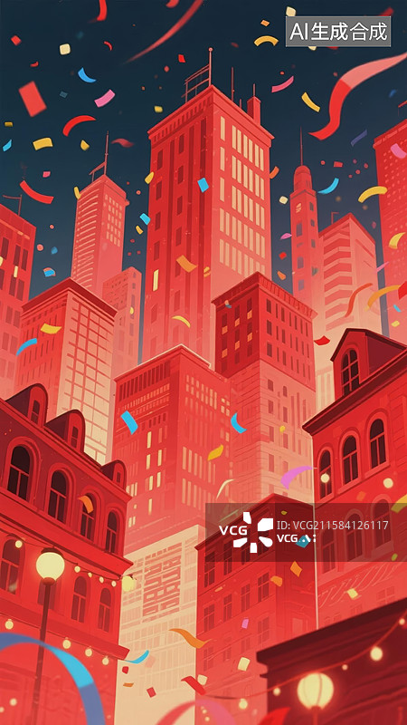 【AI数字艺术】城市夜景幻想图片素材