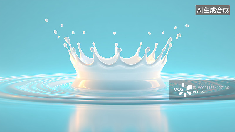 【AI数字艺术】牛奶溅起水花图片素材