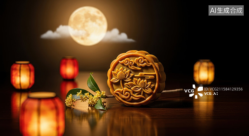【AI数字艺术】中秋节创意场景背景图片素材