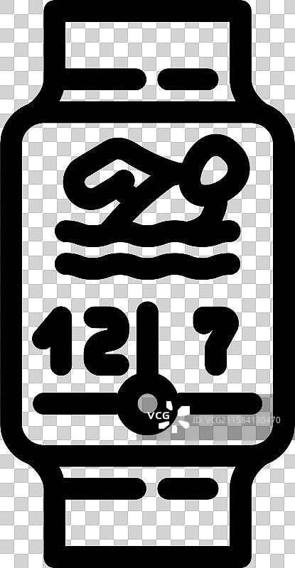 游泳健身追踪器显示健身数据图片素材