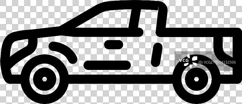 皮卡车线条图标图片素材