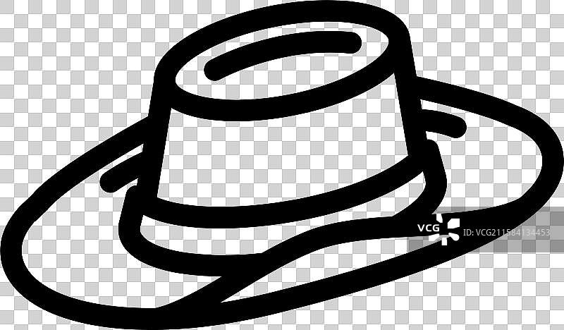 牛仔帽线条图标图片素材