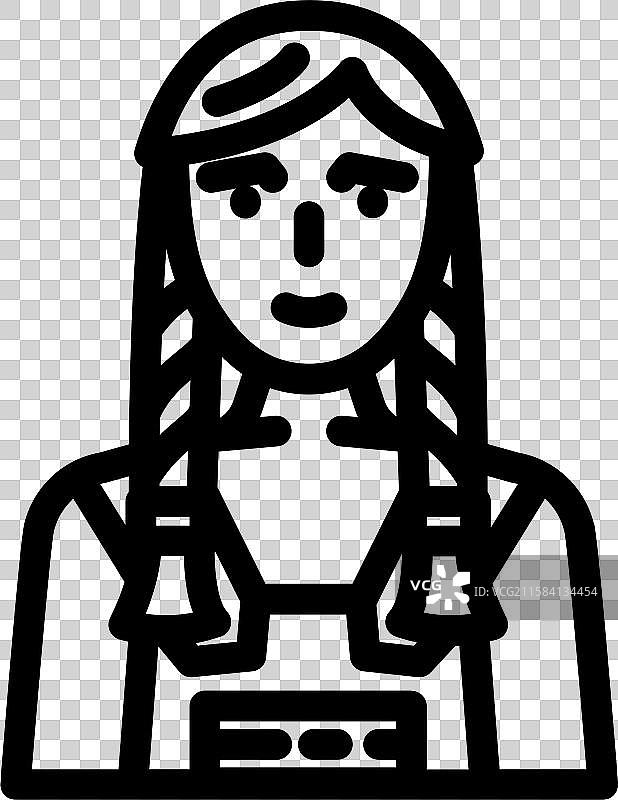 女性线条图标图片素材
