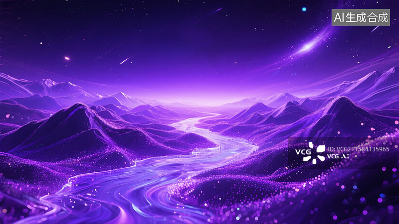 【AI数字艺术】星河紫川梦幻境图片素材