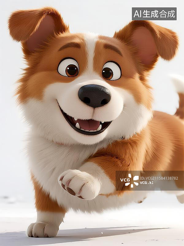 【AI数字艺术】卡通建模狗狗柯基犬图片素材