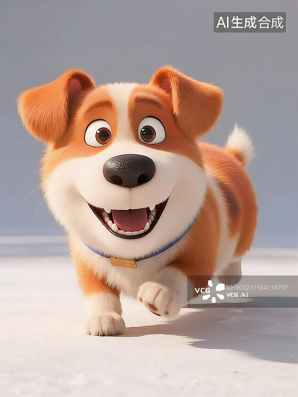 【AI数字艺术】卡通建模狗狗柯基犬图片素材