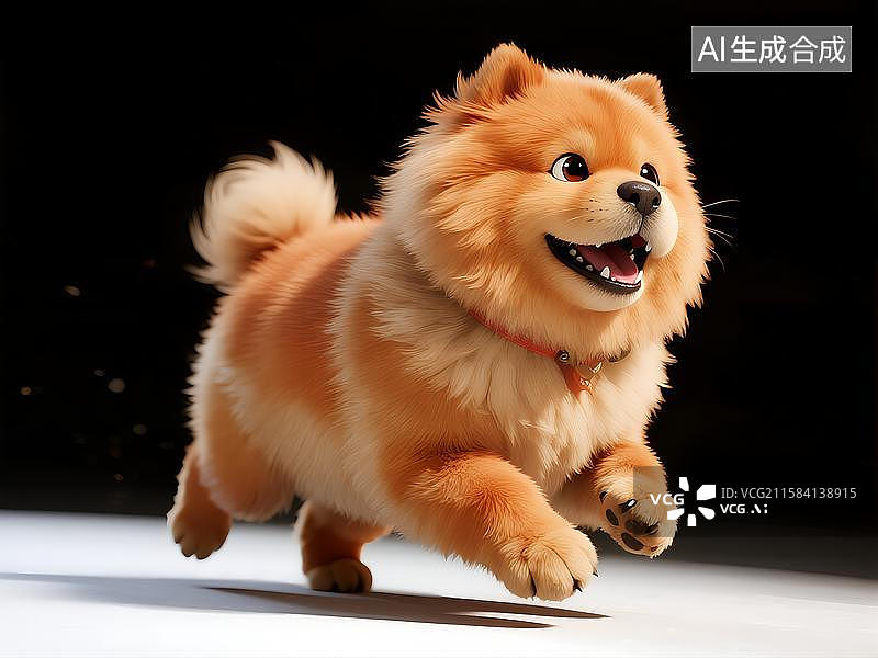 【AI数字艺术】卡通建模狗狗松狮犬图片素材