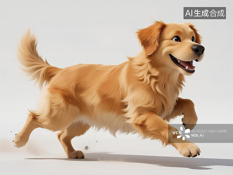 【AI数字艺术】卡通建模狗狗金毛拉布拉多图片素材