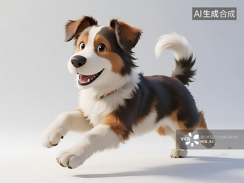 【AI数字艺术】卡通建模狗狗古牧犬图片素材