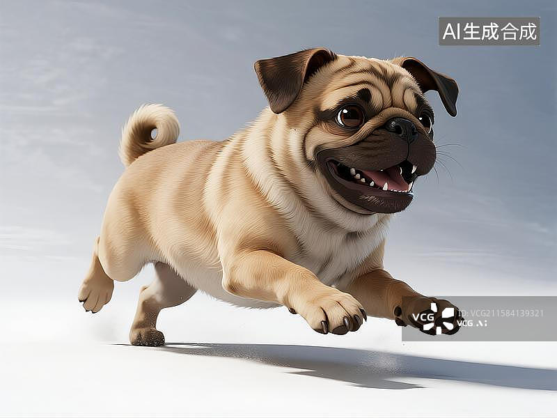 【AI数字艺术】卡通建模狗狗巴哥沙皮狗图片素材
