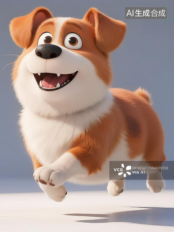 【AI数字艺术】卡通建模狗狗柯基犬图片素材