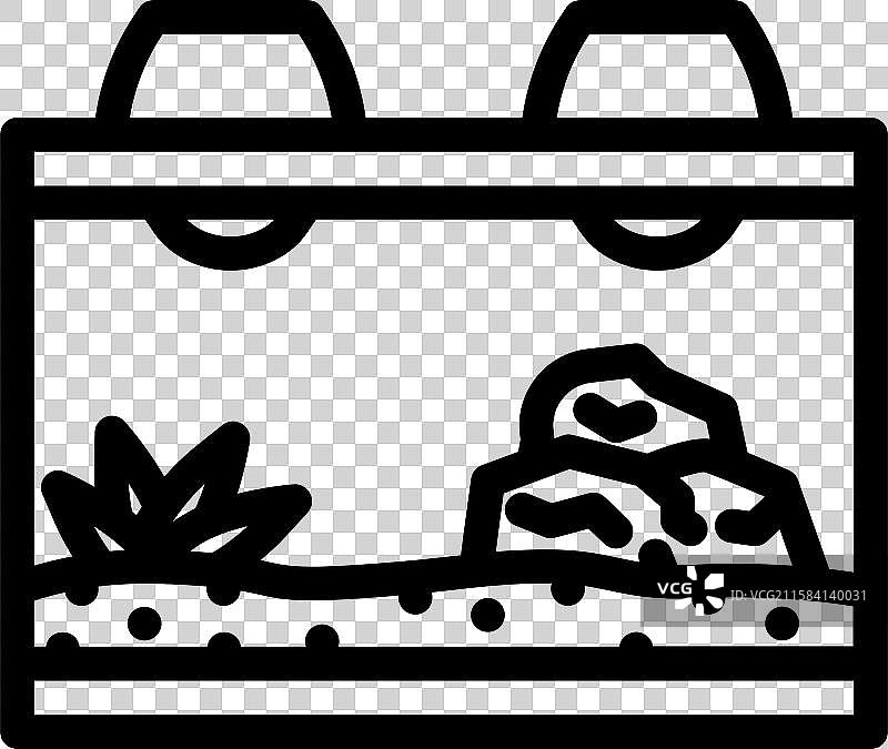 爬行动物栖息地宠物家居线条图标图片素材