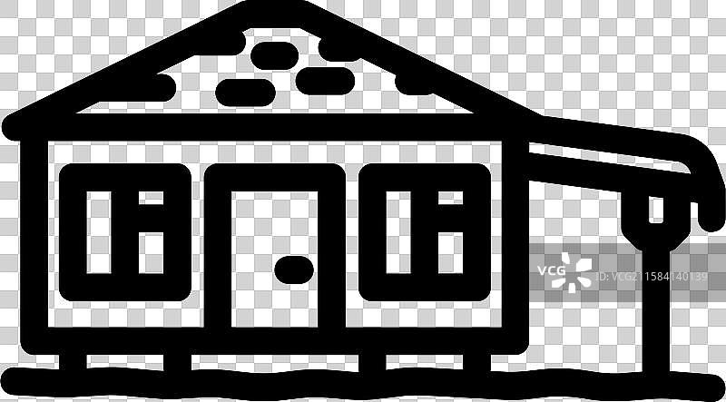 移动房屋的遮阳篷线条图标图片素材