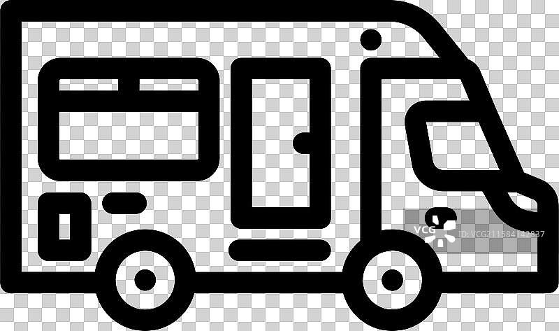 房车移动家居线条图标图片素材