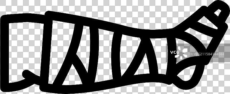 包扎肢体骨折的线条图标图片素材