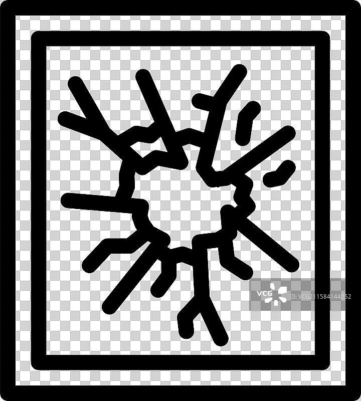 破碎玻璃裂纹线条图标图片素材